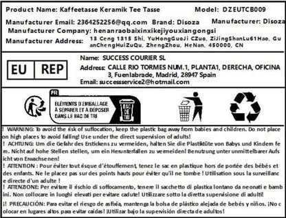 Große Keramik Kaffeetasse 700ml Orange Henkel Müsli Teebecher