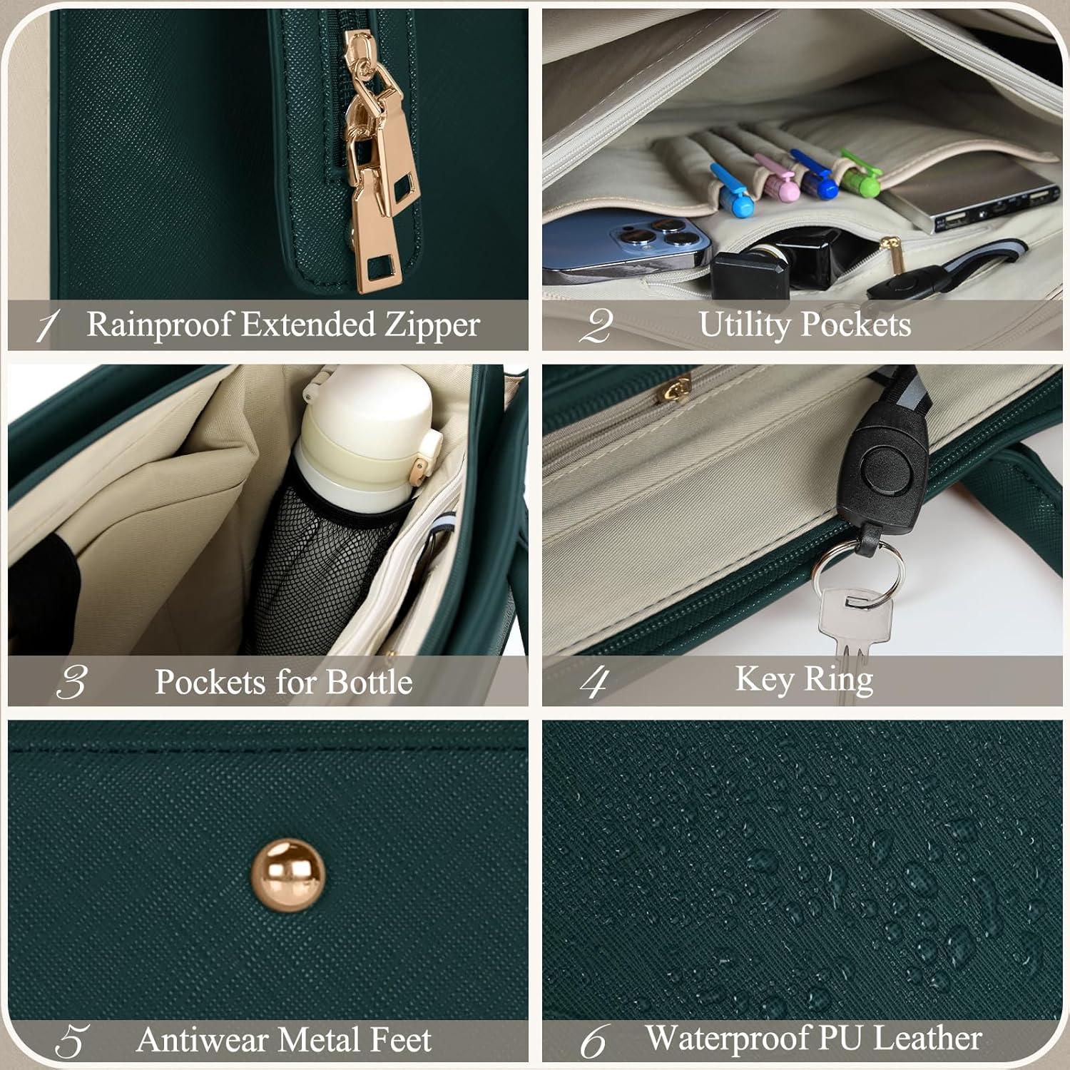 Damentasche Umhängetasche 2 in 1 Laptoptasche Groß Wasserdicht