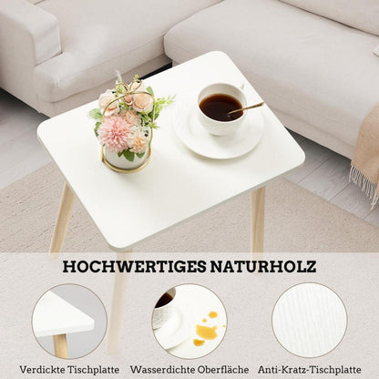 Kleiner Beistelltisch Eiche, Schwarz, Gelb, Rosa 42cm Moderner Akzenttisch