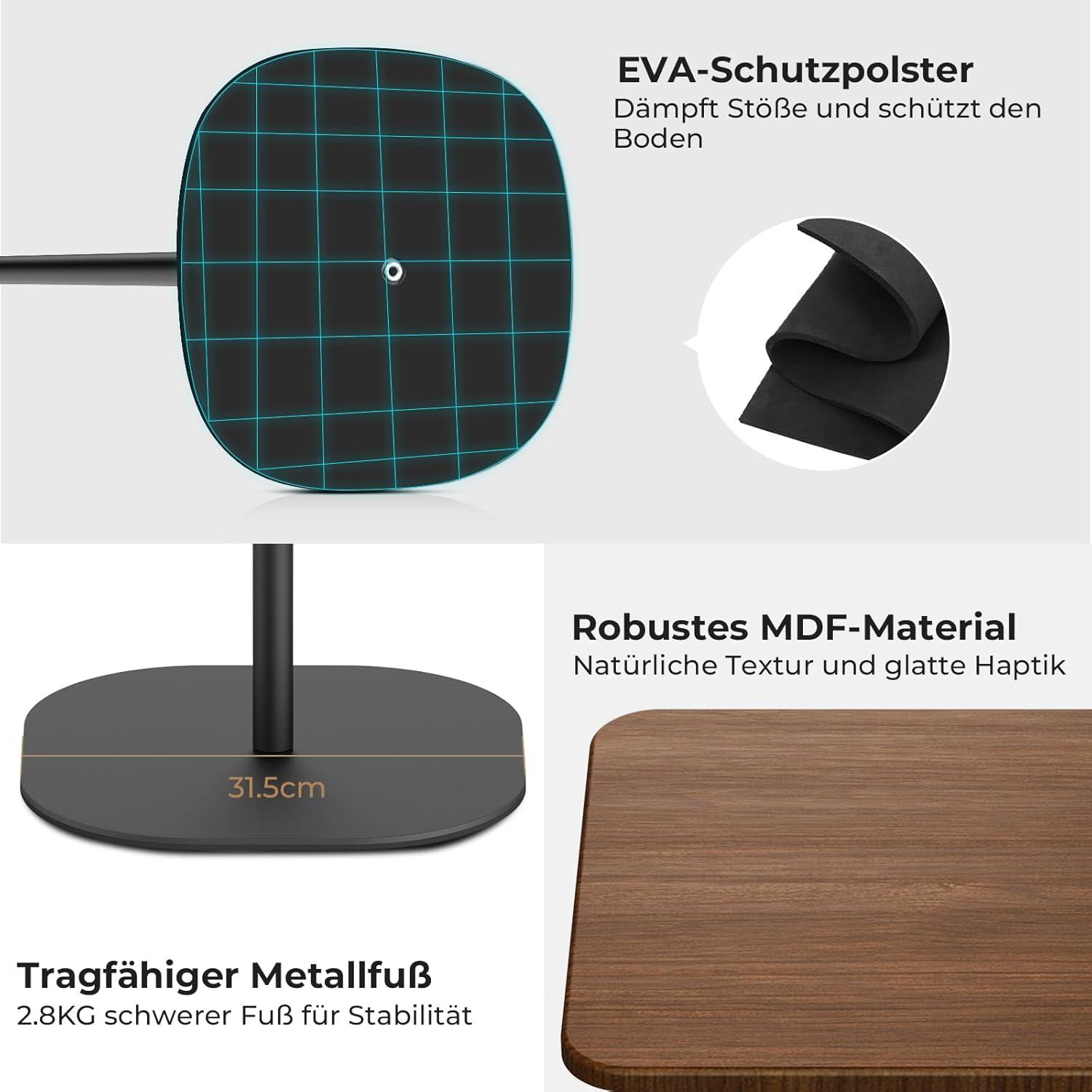 Stehpult Höhenverstellbar Laptop Ständer 46–120cm Schwarz
