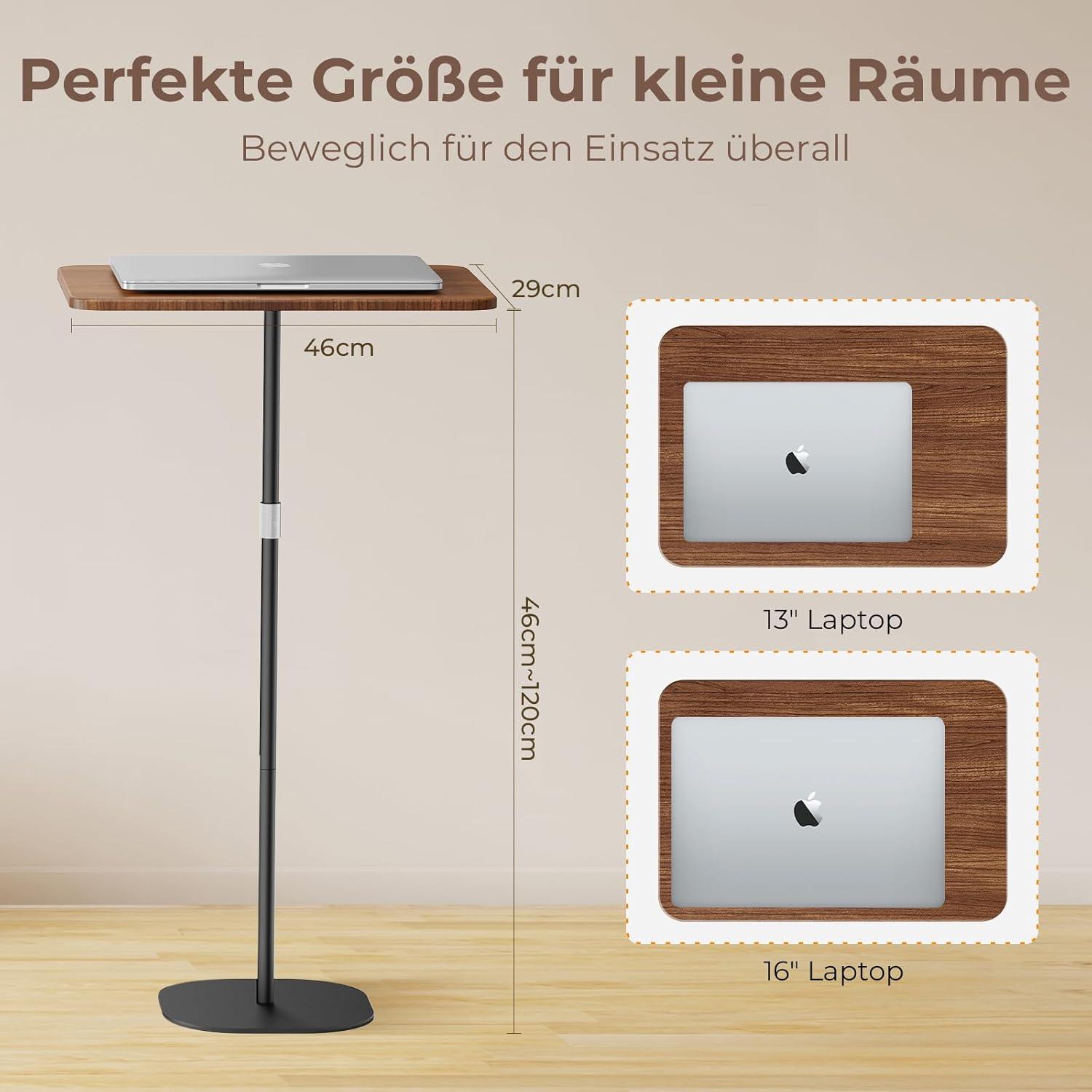 Stehpult Höhenverstellbar Laptop Ständer Mobile Schreibtisch Schwarz