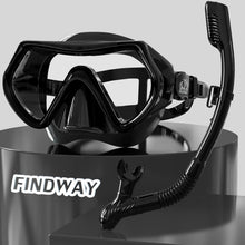 Taucherbrille Erwachsene Schnorchelmaske HD Glas Anti-Leck Schwarz