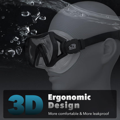 Findway Taucherbrille Erwachsene mit HD-Glas Anti-Leck Schnorchelmaske