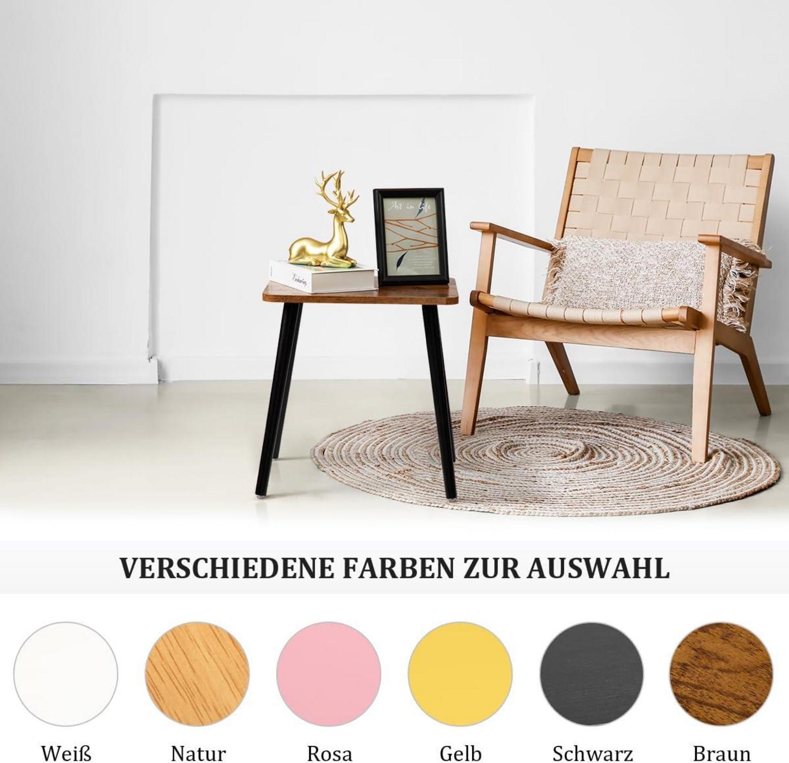 Kleiner rechteckiger Beistelltisch aus Holz, wasserdicht & leicht zu reinigen