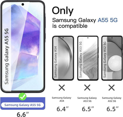 Panzer Schutz Glas für Samsung Galaxy A55 5G 3er Pack 9H