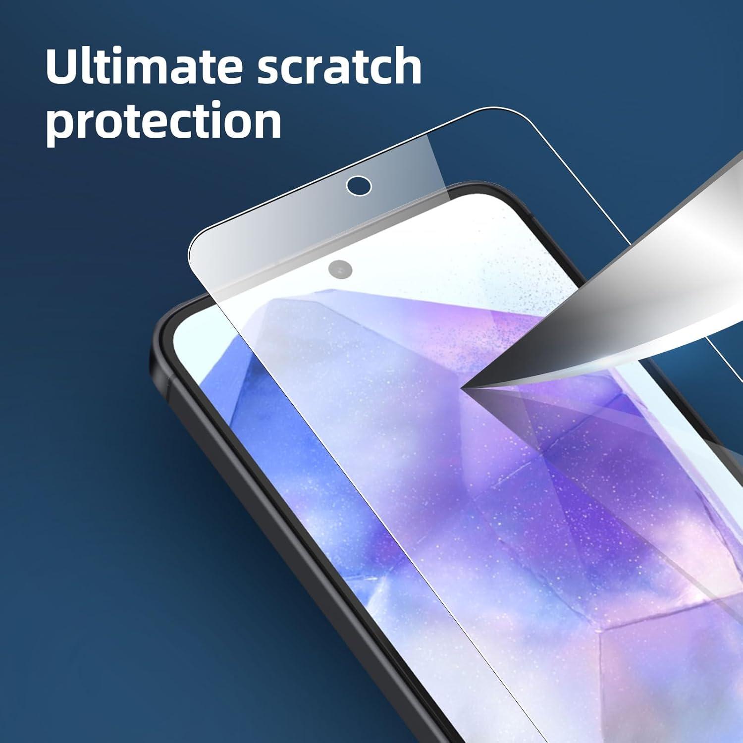 Panzer Schutz Glas Samsung Galaxy A55 5G 3er Pack 9H Härte 0.33mm