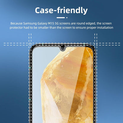Panzer Schutz Glas Samsung Galaxy M15 5G 3er Pack 9H Härte HD