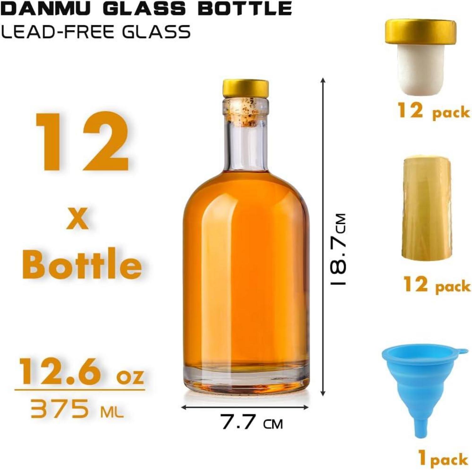 375ml Glasflaschen mit Korken Deckel 12er Pack - Transparent