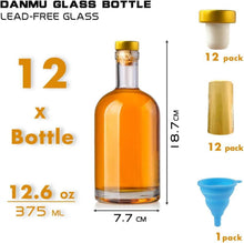 375ml Glasflaschen mit Korken Deckel 12er Pack - Transparent