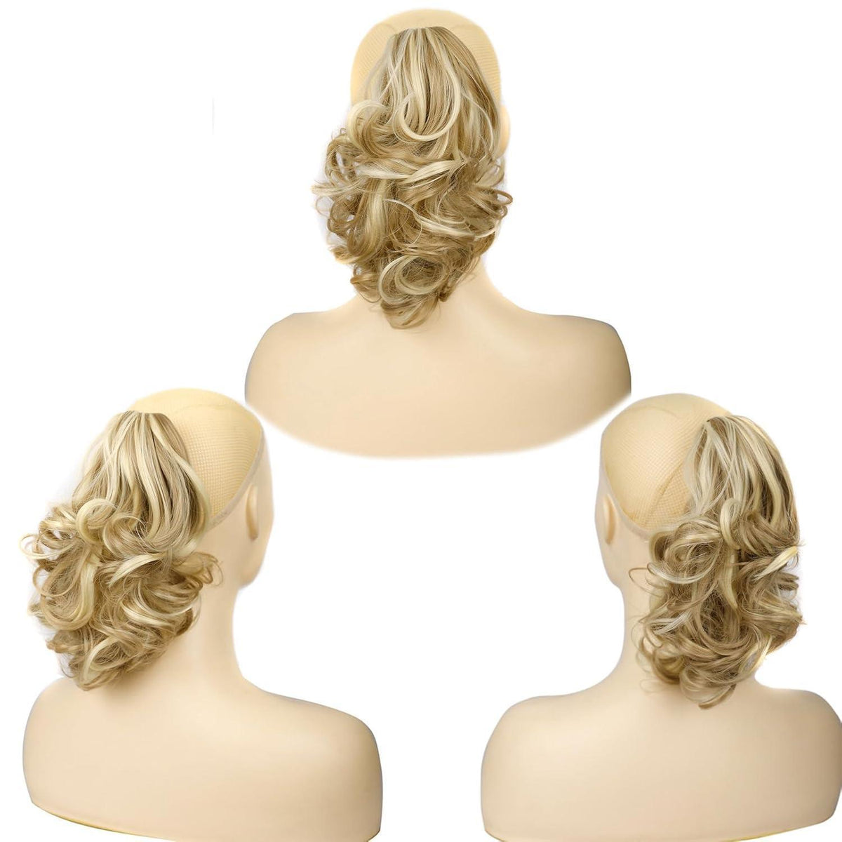 Pferdeschwanz Clip-in Extension, gewellt, aschbraun & bleichblond