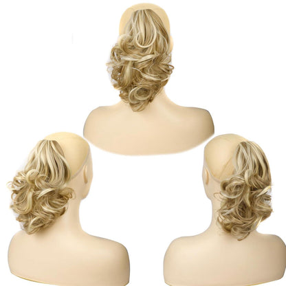 Pferdeschwanz Clip-in Extension, gewellt, aschbraun & bleichblond