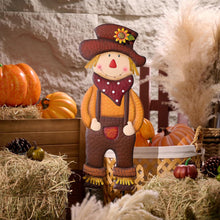 Herbstdeko Gartenstatue Vogelscheuche 76cm Orange