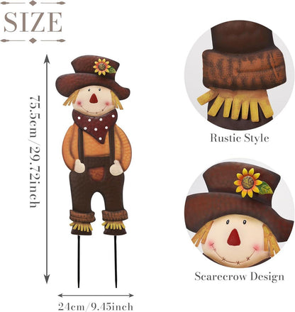 Herbstdekoration Herbst Vogelscheuche Metall Kürbis Terrasse Hof 76cm