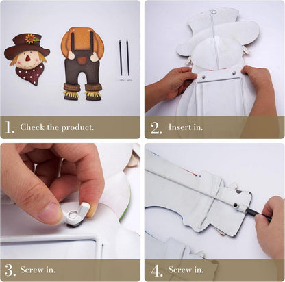 Herbstdeko Vogelscheuche Metall Kürbis Terrasse Gartenstatuen 76cm