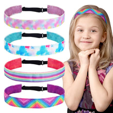 Stirnband Mädchen Kinder Sport Haarbänder 4er Set Regenbogenfarben