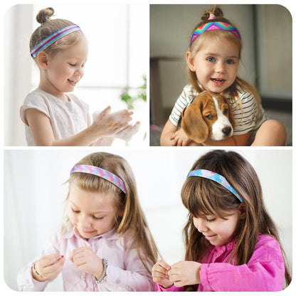 Stirnband Mädchen Sport Haarband bunt verstellbar 4er Set 2,5cm breit