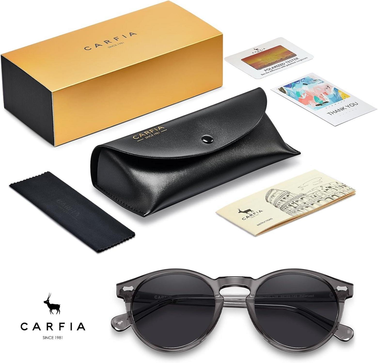 Sonnenbrille Herren Polarisiert Retro Rund Acetat UV 400 Fashion