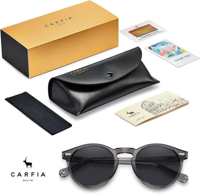 Sonnenbrille Herren Polarisiert Retro Rund Acetat UV 400 Fashion