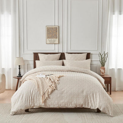 Getuftete Boho Bettwäsche 200x220 Beige – 3-teilig