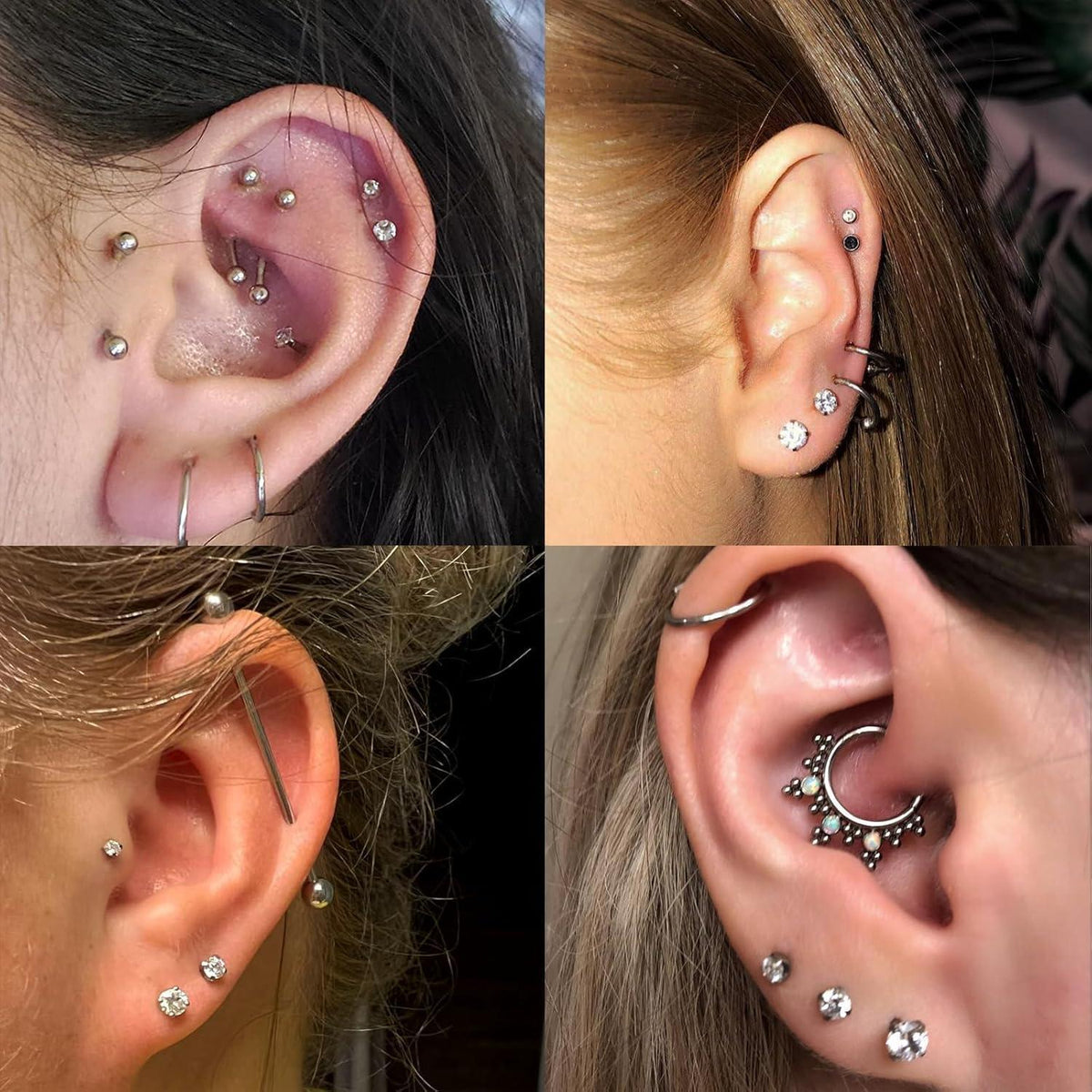 G23 Titan Push-In Piercing für Ohr, Nase, Lippe, Helix, Tragus, Labret, 16g