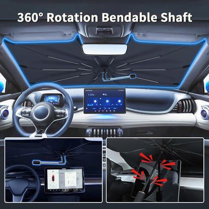 Auto Windschutzscheibe Sonnenschirm UV-Schutz 360° Drehbar - Schwarz