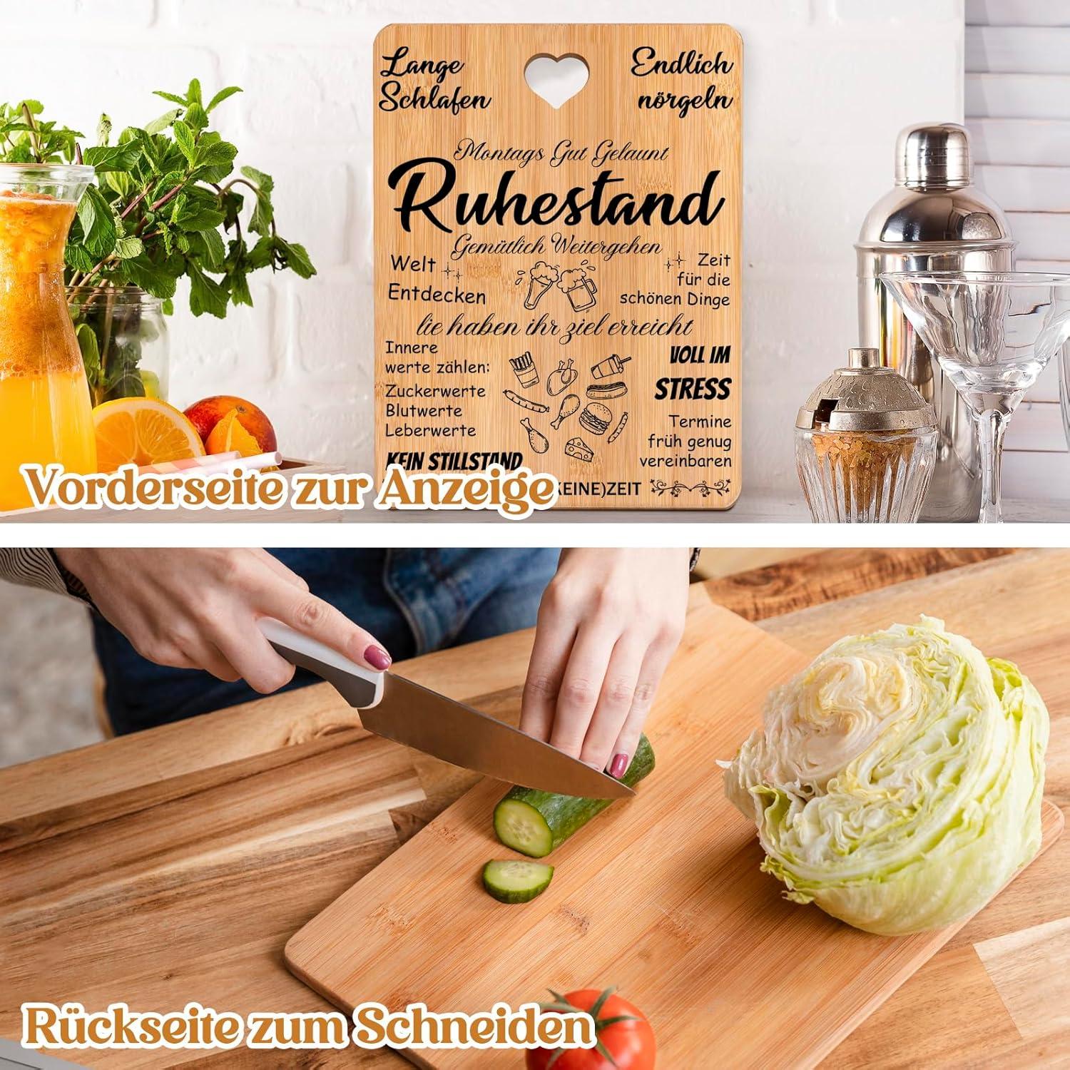 Ruhestand Geschenk Bambus Schneidebrett Rente Geschenk Handgeschnitzte Worte