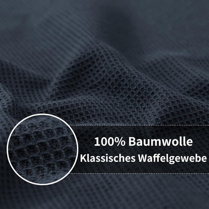 8er Set Baumwoll Geschirrtücher Waffelmuster Dunkelgrau