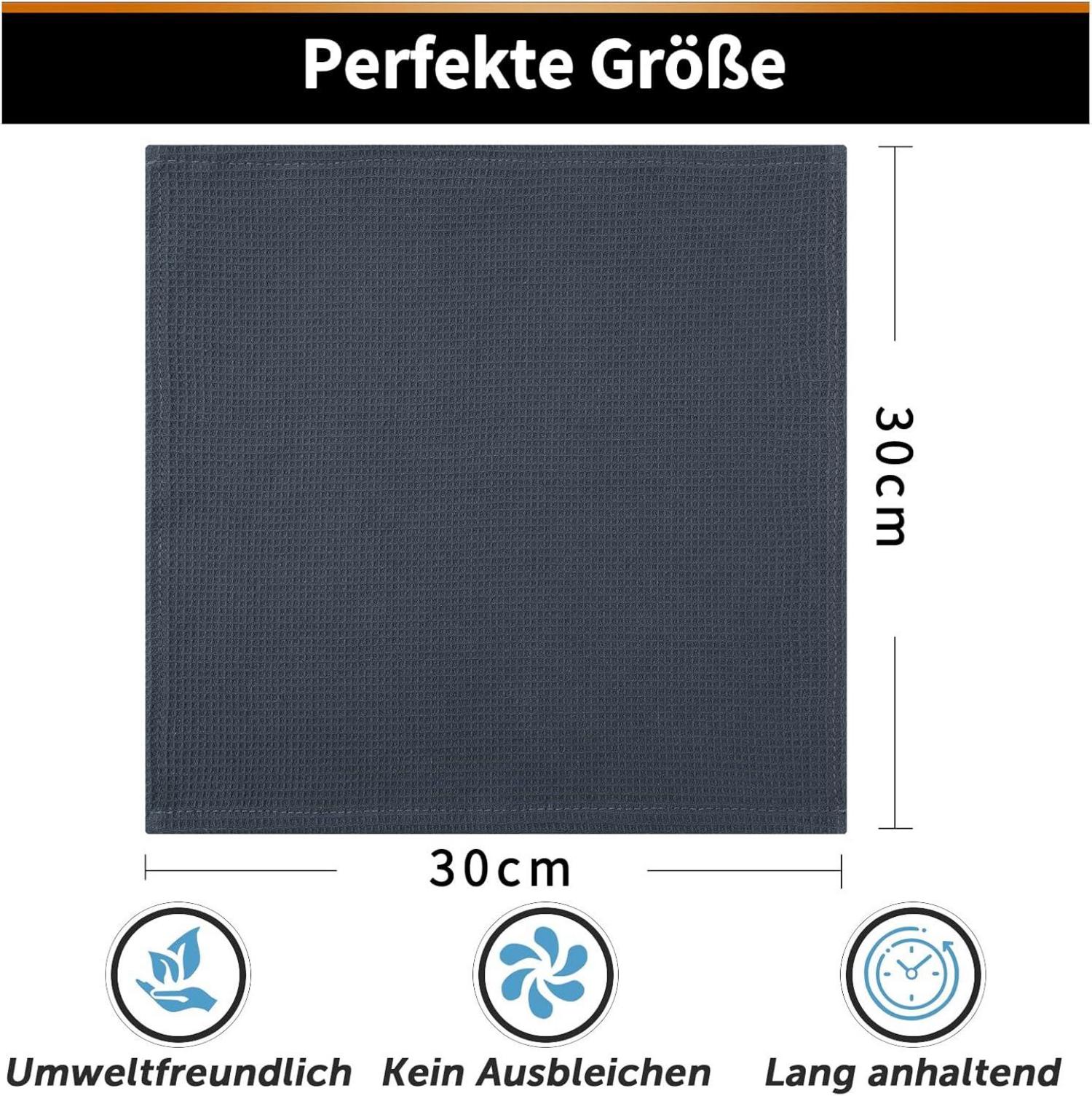 8er Set Geschirrtücher Baumwolle Waffelmuster Saugfähig Küchentücher