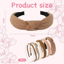 7er Set Damen Haarreifen mit Perlen - Braun & verschiedene