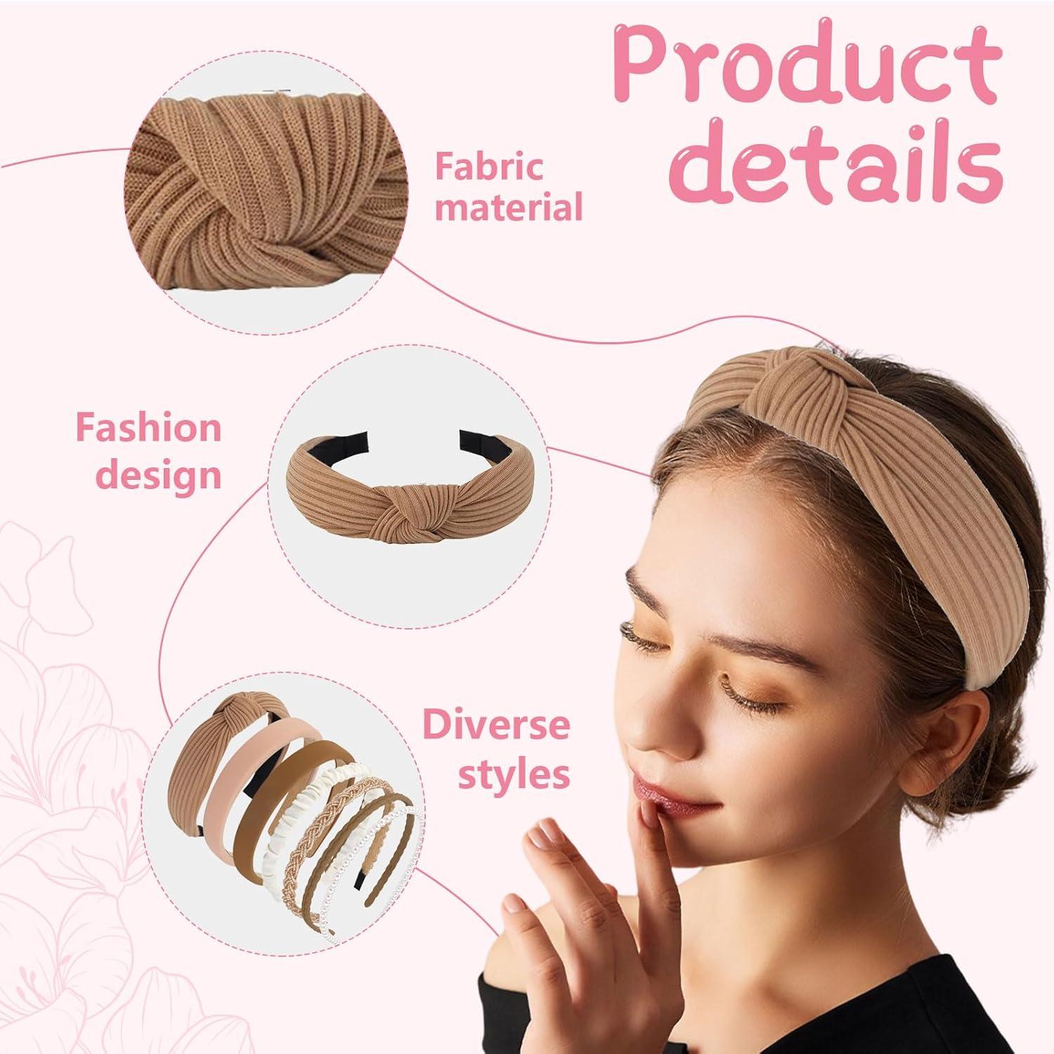 7-teiliges Perlen Stirnband Set für Damen und Mädchen