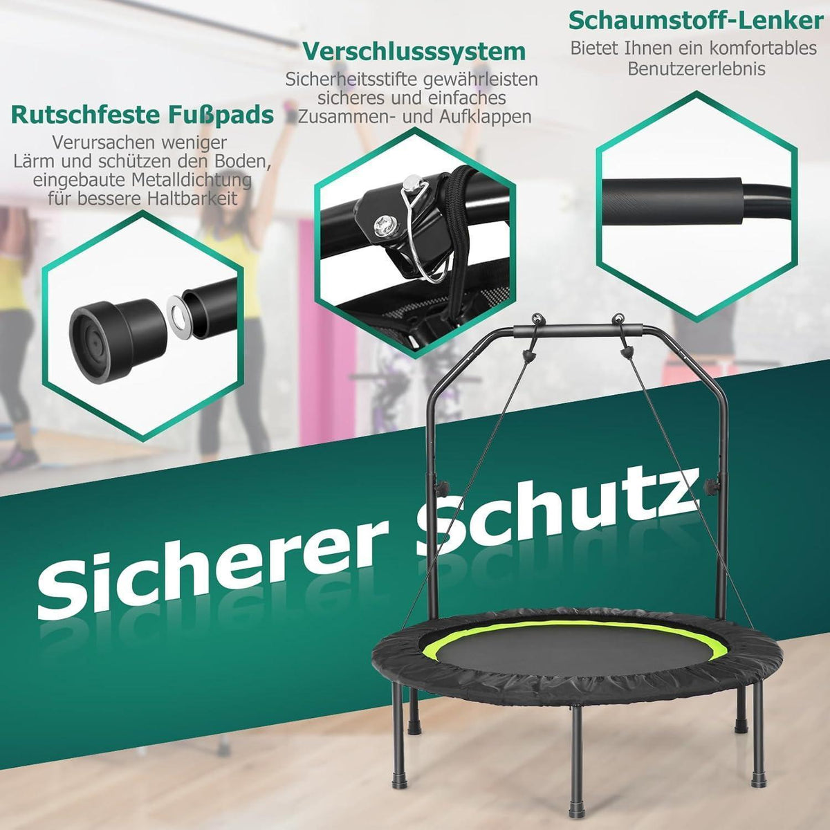 Fitness Trampolin 101cm – Faltbar & Belastbar bis 150kg