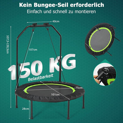 Fitness Trampolin 101cm – Faltbar & Belastbar bis 150kg
