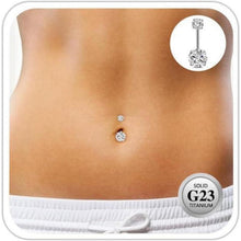 G23 Titan Bauchnabelpiercing Gold Silber 14G 10mm
