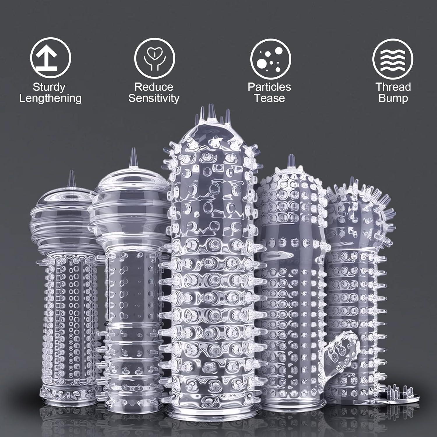 Transparente Penishüllen-Set, 5er Pack, Penisvergrößerung