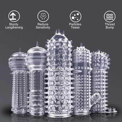 Transparente Penishüllen-Set, 5er Pack, Penisvergrößerung