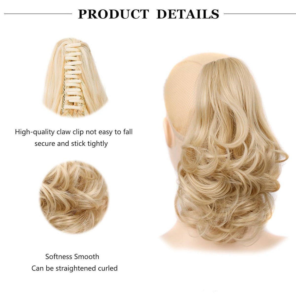 Welliges Zopfhaarteil – Schmutziges Blond Mix 30cm