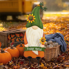 Herbst Gartendeko Metall Gartenzwerg SonnenblumeOrange 68cm