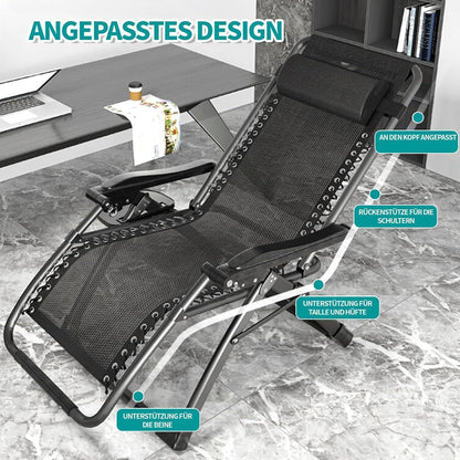 Klappbare Sonnenliege mit Abdeckung und