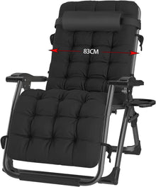 Klappbare Sonnenliege mit Abdeckung, Belastbar 240kg, Schwarz