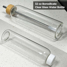 900ml Glas Trinkflasche Sport Wasserflasche mit 2 Deckeln