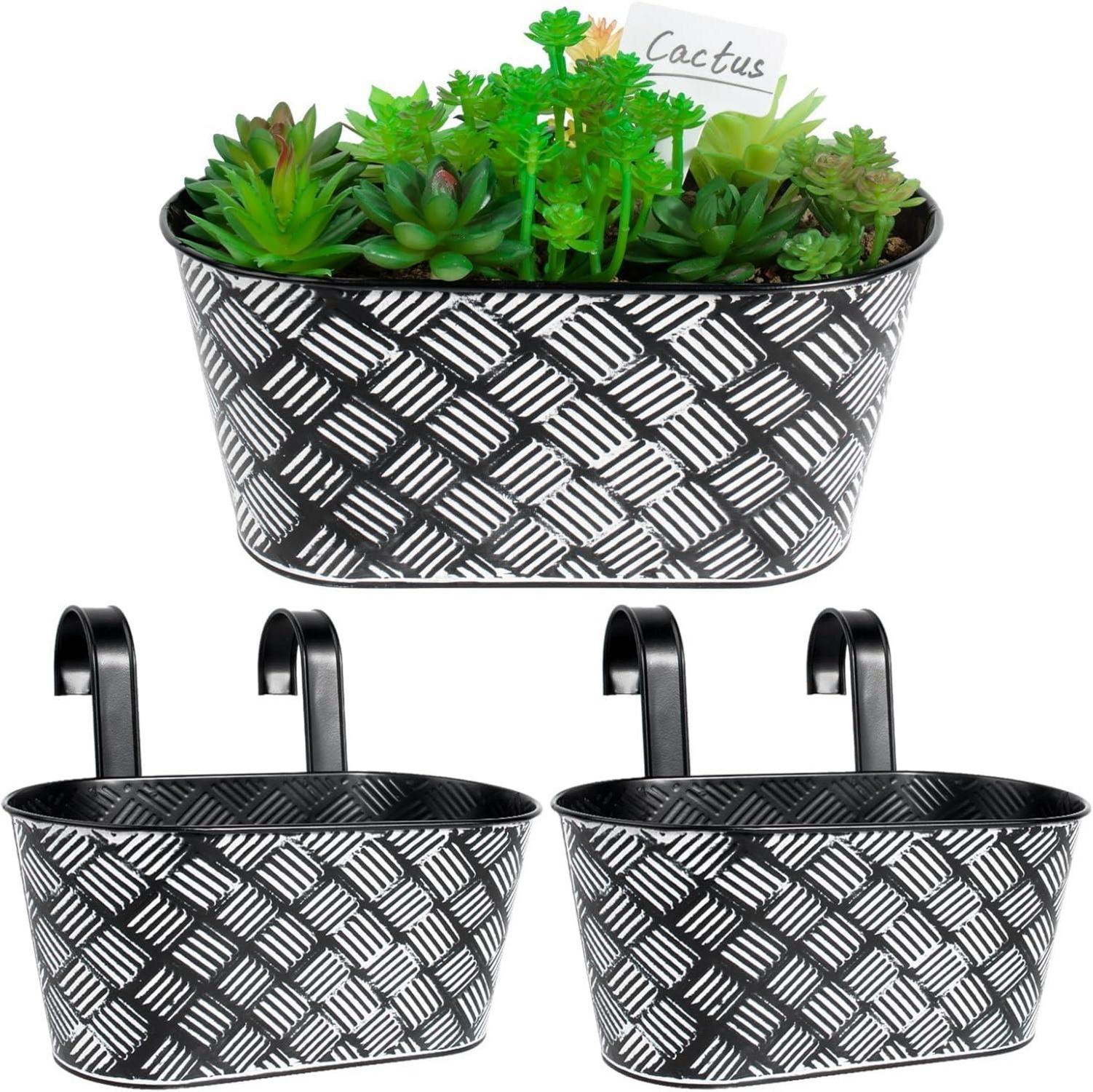 Hängetöpfe Set Vintage Pflanztopf Blumentopf mit Haken Wand Geländer