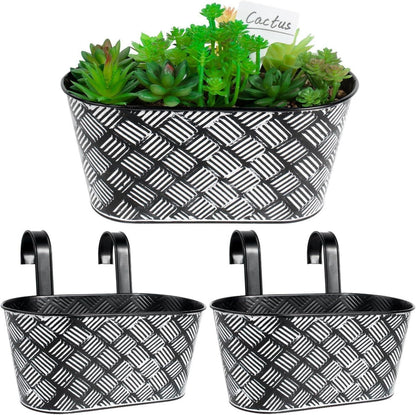Hängetöpfe Set Vintage Pflanztopf Blumentopf mit Haken Wand Geländer