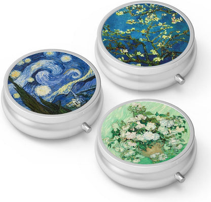 Pillendose mit 3 Fächern tragbare Pillendose dekorativer