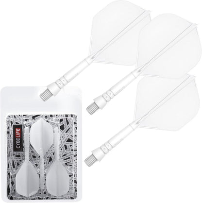 Dartschäfte und Dart Flights Zubehör 3er-Set Weiß-2BA