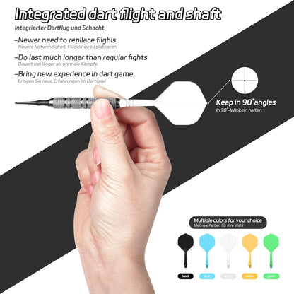 CyeeLife Dartschäfte Flights Zubehör 3er-Set Weiß-2BA Flexibel Dartpfeile