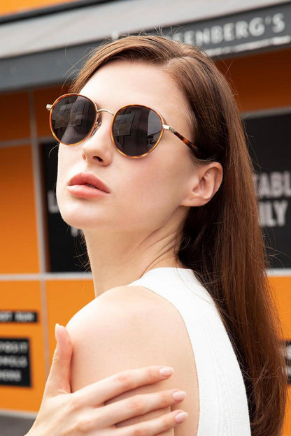 Damen Sonnenbrille Vintage Polarisiert UV-Schutz mit Etui Brillenetui