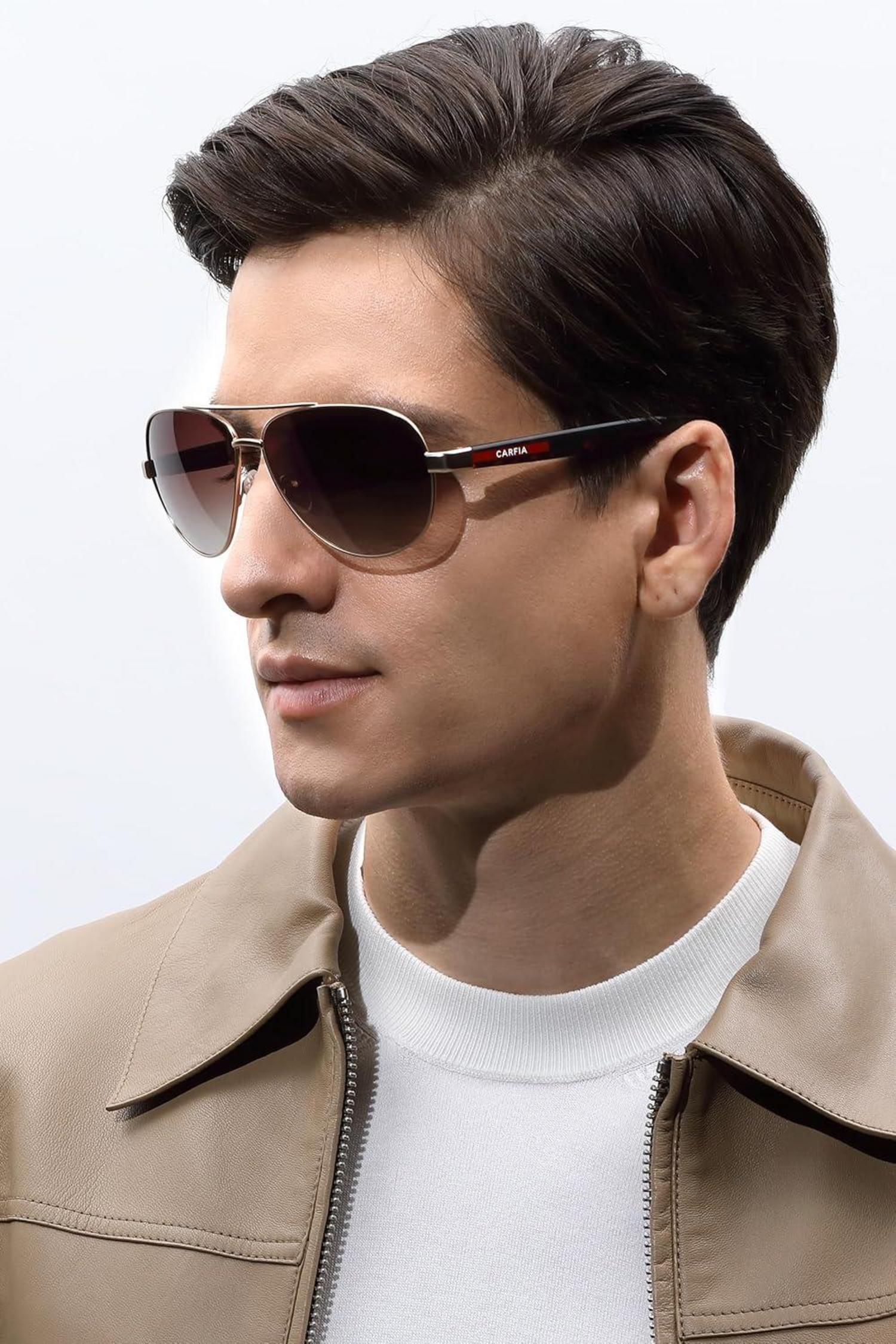 CARFIA Pilotenbrille Herren UV400 polarisierte Sportsonnenbrille