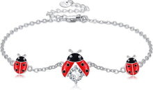 925 Sterling Silber Marienkäfer Armband Verstellbar für Damen
