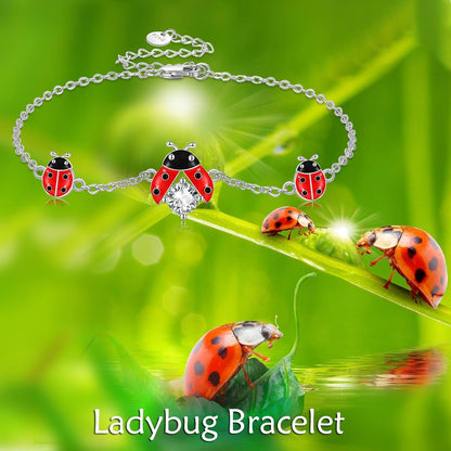 Sterling Silber Marienkäfer Armband Frauen Kette Geschenk für Mädchen