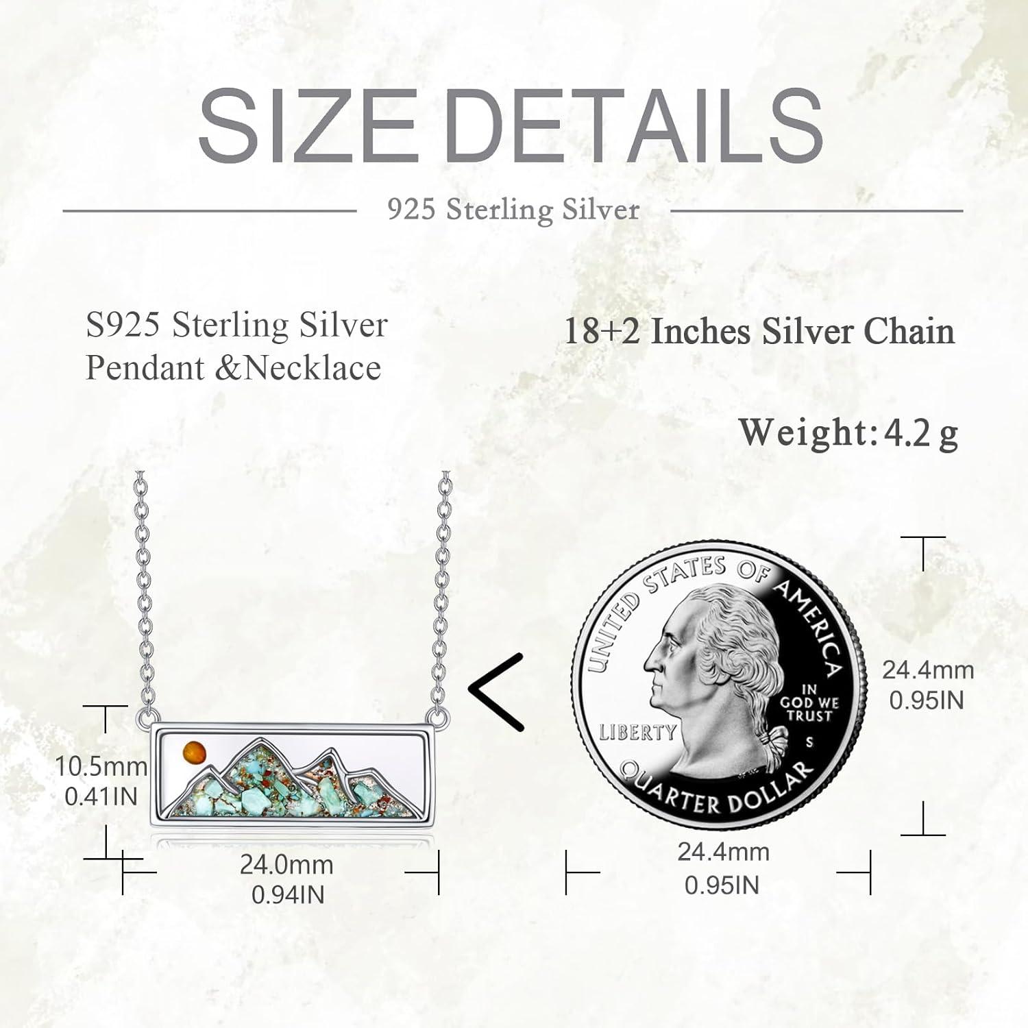 VONALA Senfkorn Berg Halskette Türkis 925 Sterling Silber Glaube Schmuck